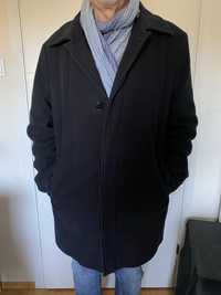 Czarny płaszcz męski 100% wełna Warmia