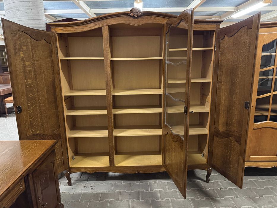 Biblioteka drewniana biurko Ludwik gabinet ludwikowski dąb