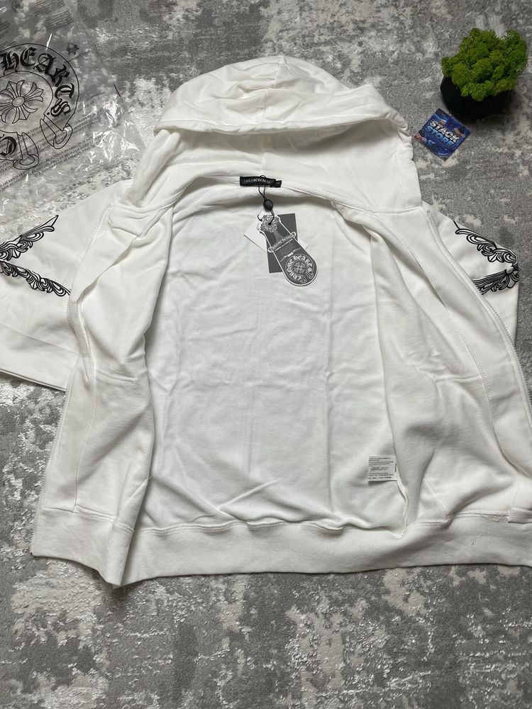 Кофта Chrome Hearts / S розмір / Біла та Чорна Зіпка