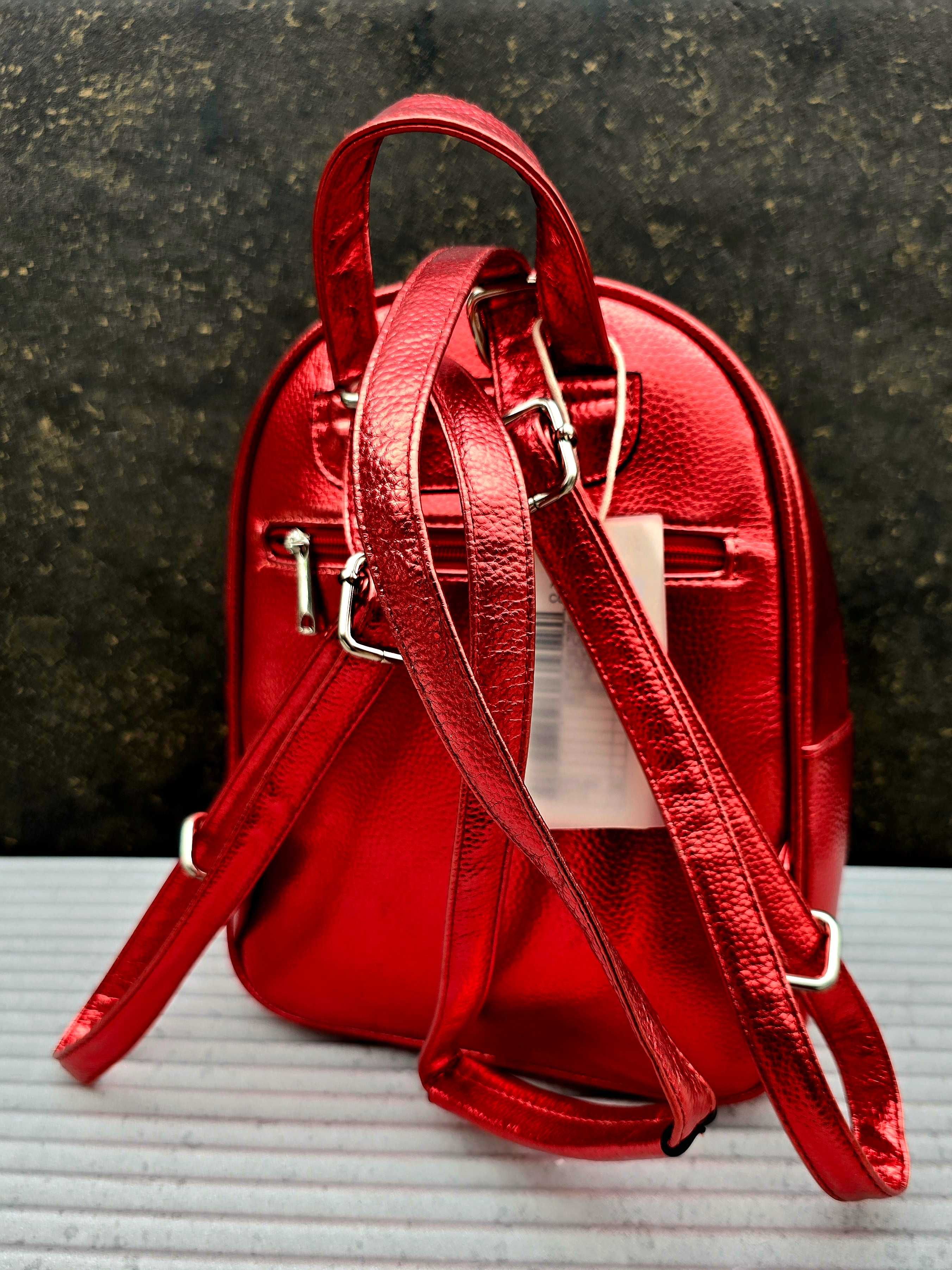 Kolorowy modny nowy plecak damski czerwony