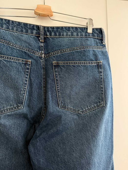 Jeansy straight leg high waist H&M 44 denim