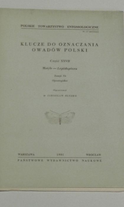 Klucze do oznaczania owadów Polski Część XXVII Motyle Zeszyt 5b