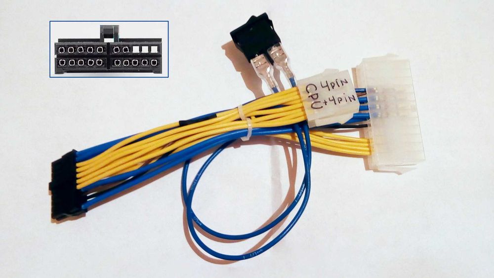 Перехідник / адаптер для плат Fujitsu 20 рin на БЖ ATX 24 pin