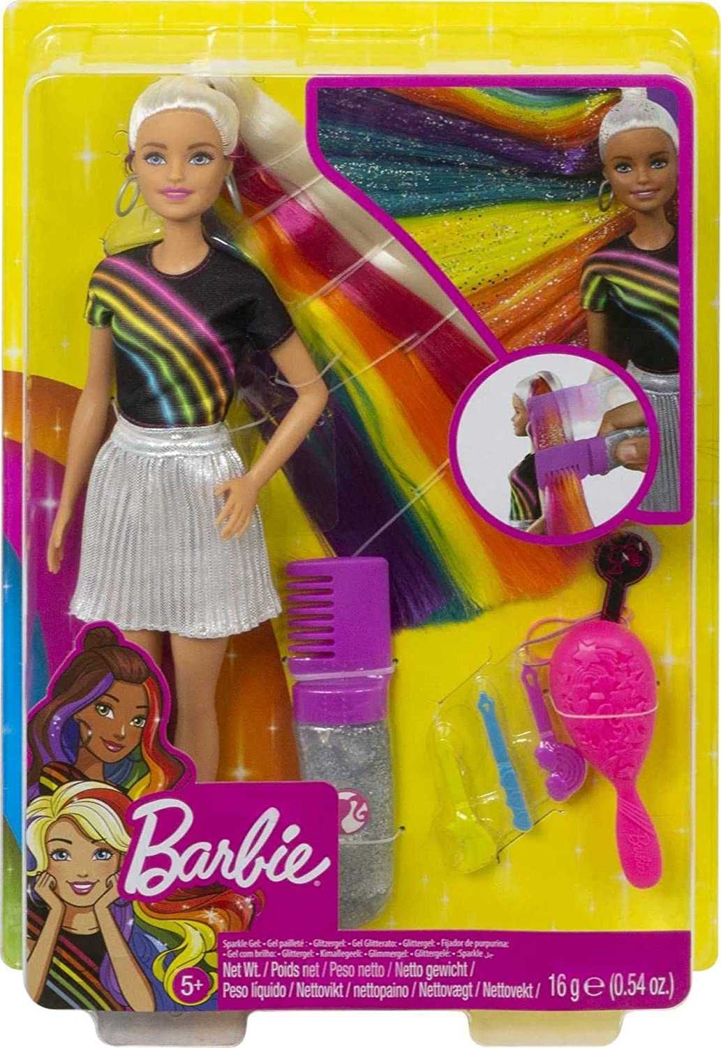 Кукла Barbie rainbow sparkle hair Барби Радужное сияние волос