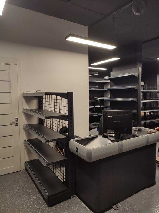 Торгове обладнання. Полки. Торгові стелажі. Касові зони. Регали холод