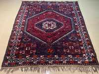 Antyk - Stary stu letni perski dywan Shiraz  212 # 156 - ręcznie tkany