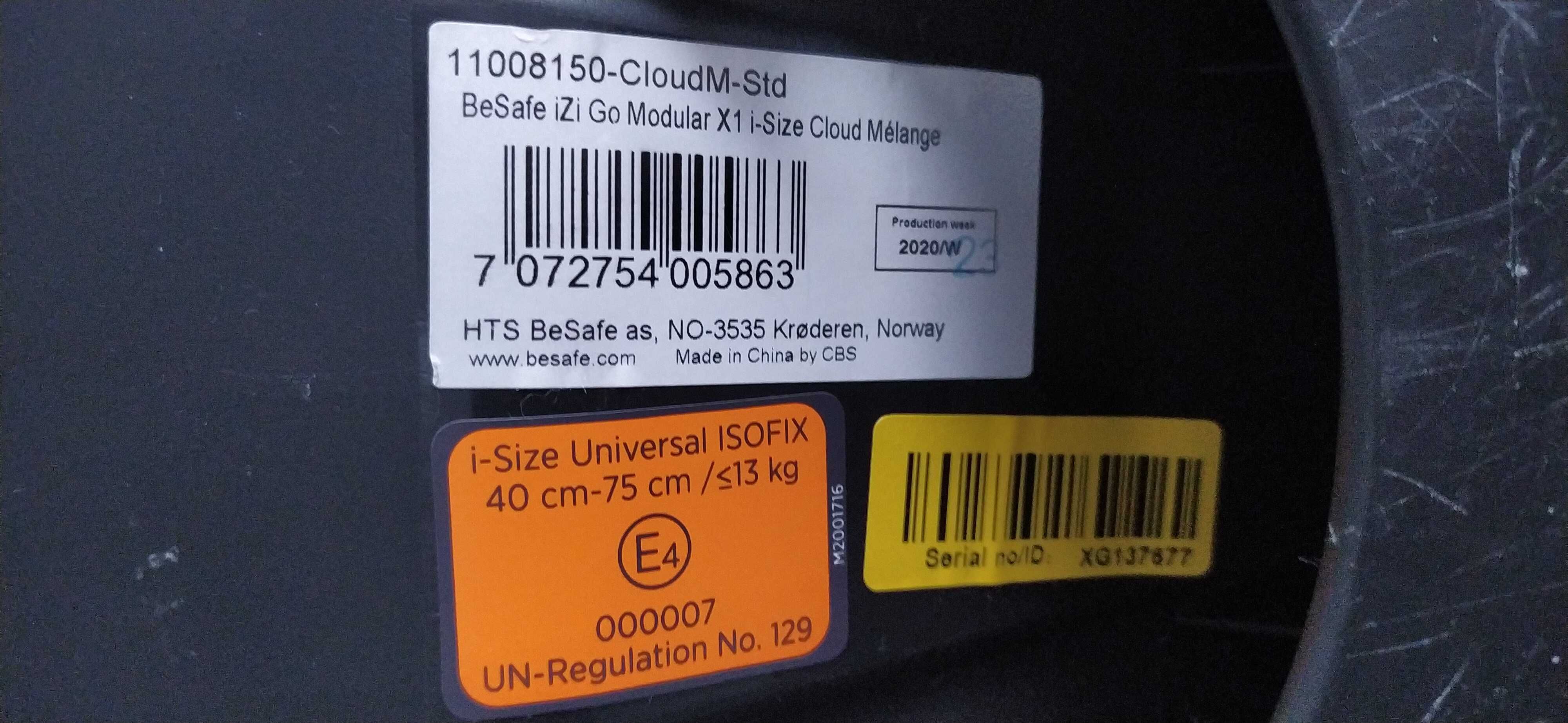 Fotelik samochodowy BeSafe iZi Go Modular X1 i-size z bazą isofix