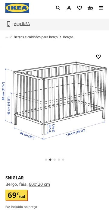 Cama berço + colchão