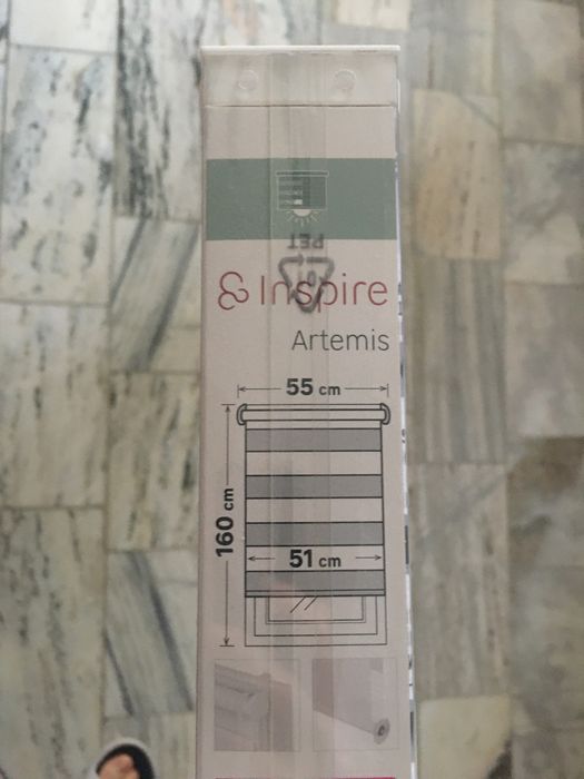 Roleta dzień noc Artemis 51cm ( 56cm) /160 cm biała