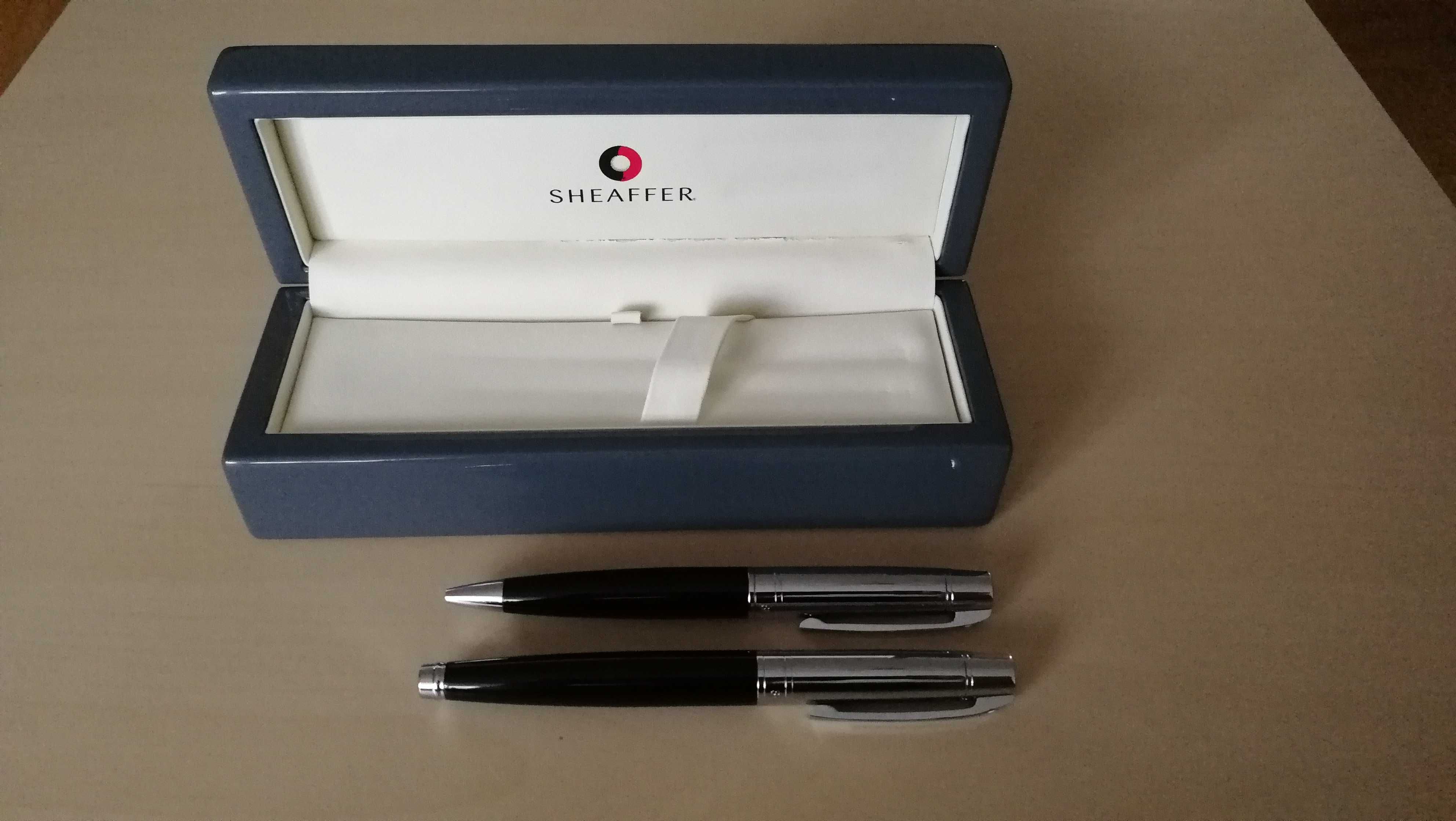 Nowy mega elegancki zestaw Sheaffer - pióro+długopis+drewniane pudełko