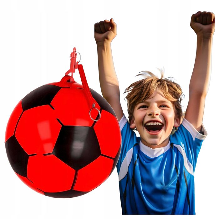 Piłka Gumowa Duża na Sprężynie Zabawka dla Dzieci do Treningu 22 cm