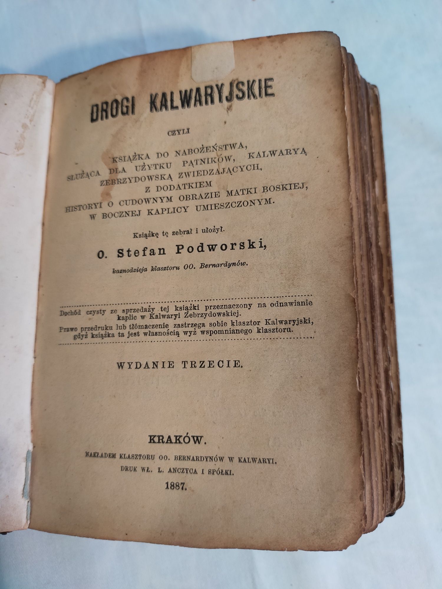 Książka do nabożeństwa DROGI KALWARYJSKIE 1887r.