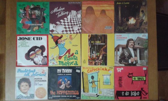 Lote de discos de vinil antigos