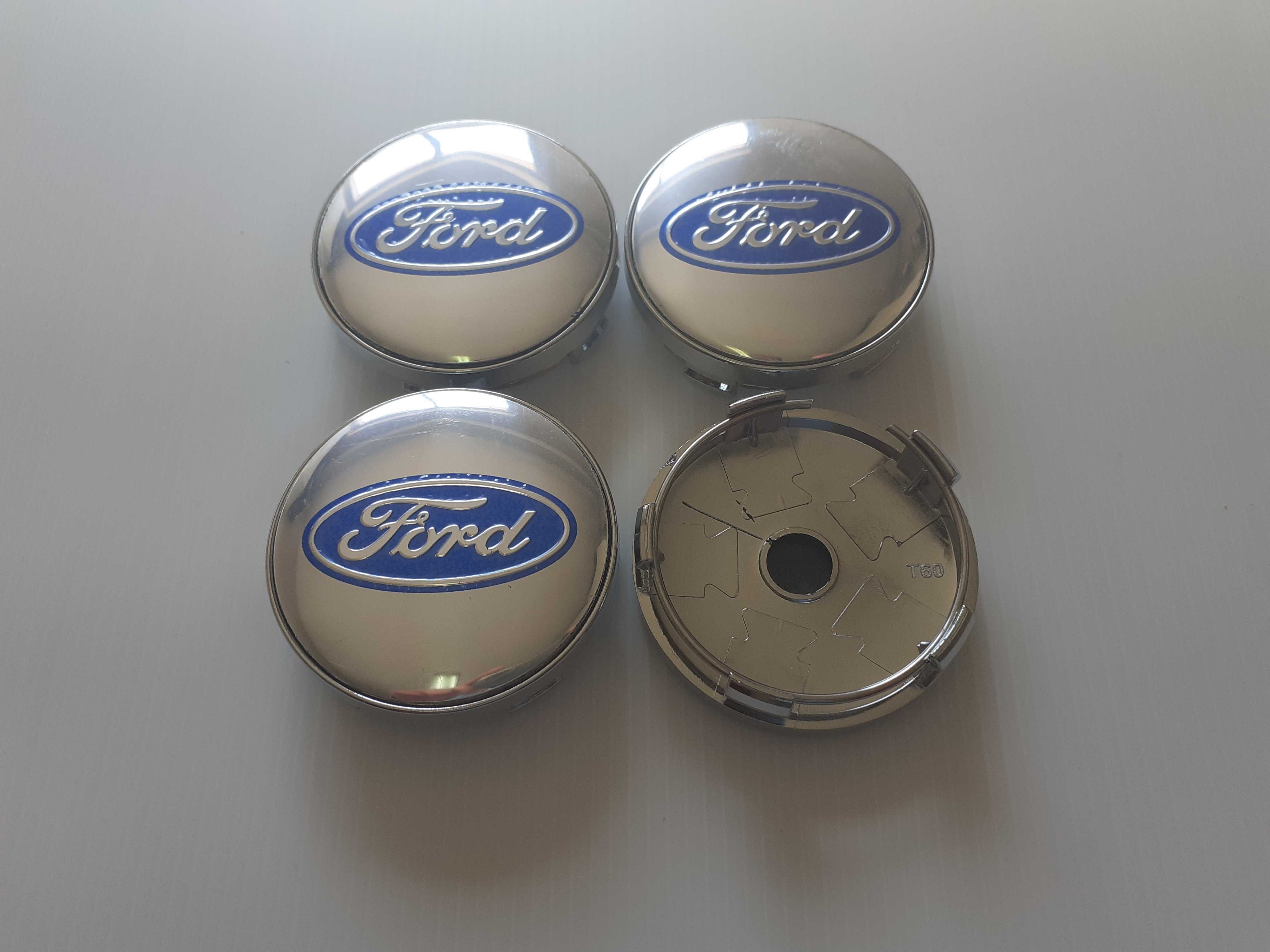 Centros/tampas de jante completos Ford com 54, 56, 60, 65 e 68 mm