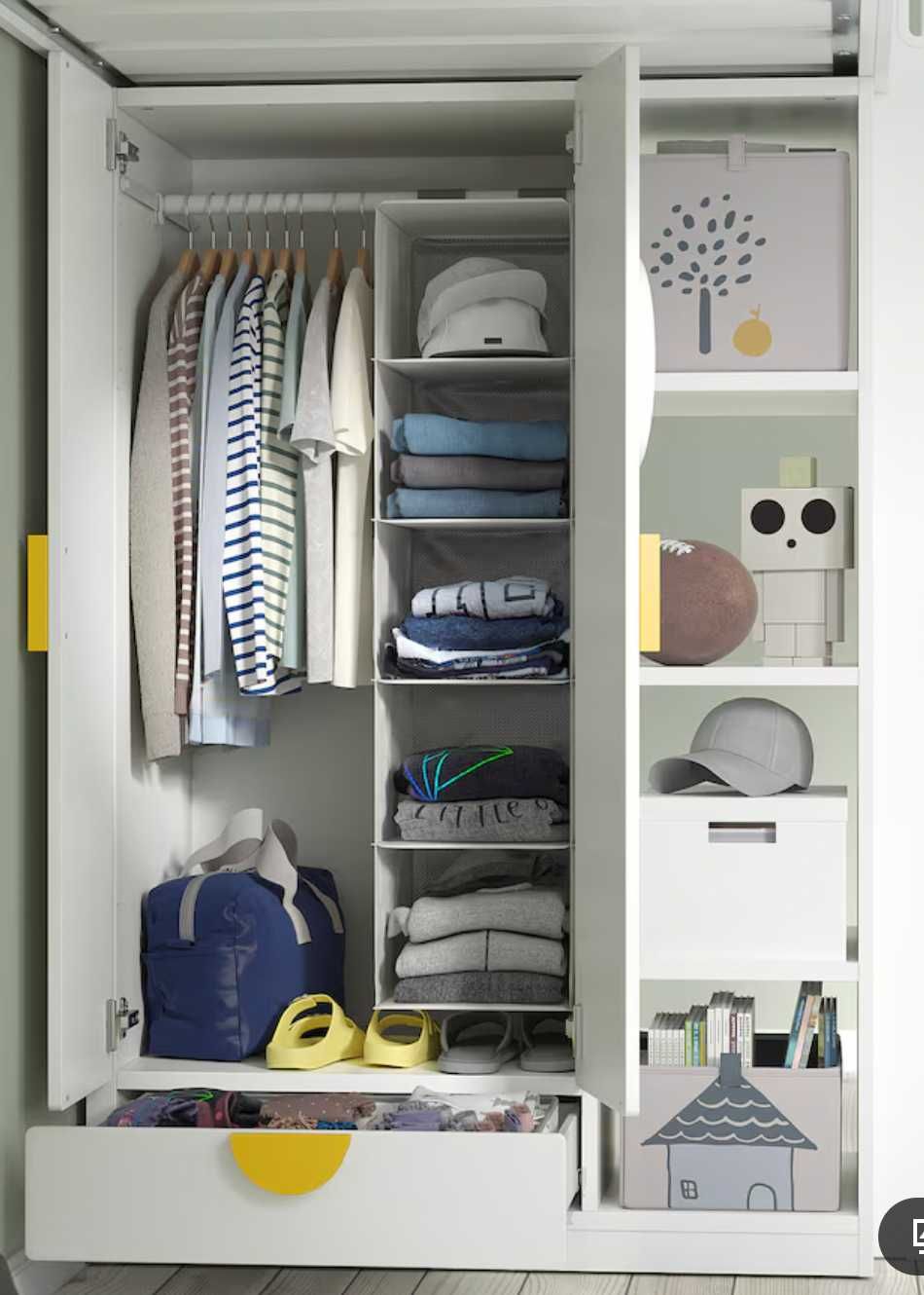 Cama Alta IKEA SMÅSTAD com Secretária e Gavetas – 90x200 cm
