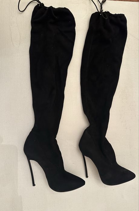 Ботфорды под Casadei, черные, 35-36 размнр