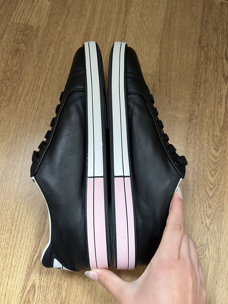 Buty niskie trampki sneakersy prada skórzane