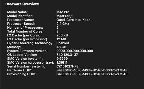 Mac pro 2,4 GHz quad 64GB ram, karta graficzna Metal