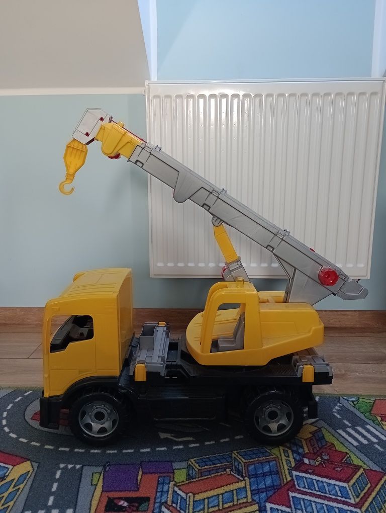 Wielki dźwig auto. LENA GIGA Dźwig Jeździk Wyciągarka 70 CM