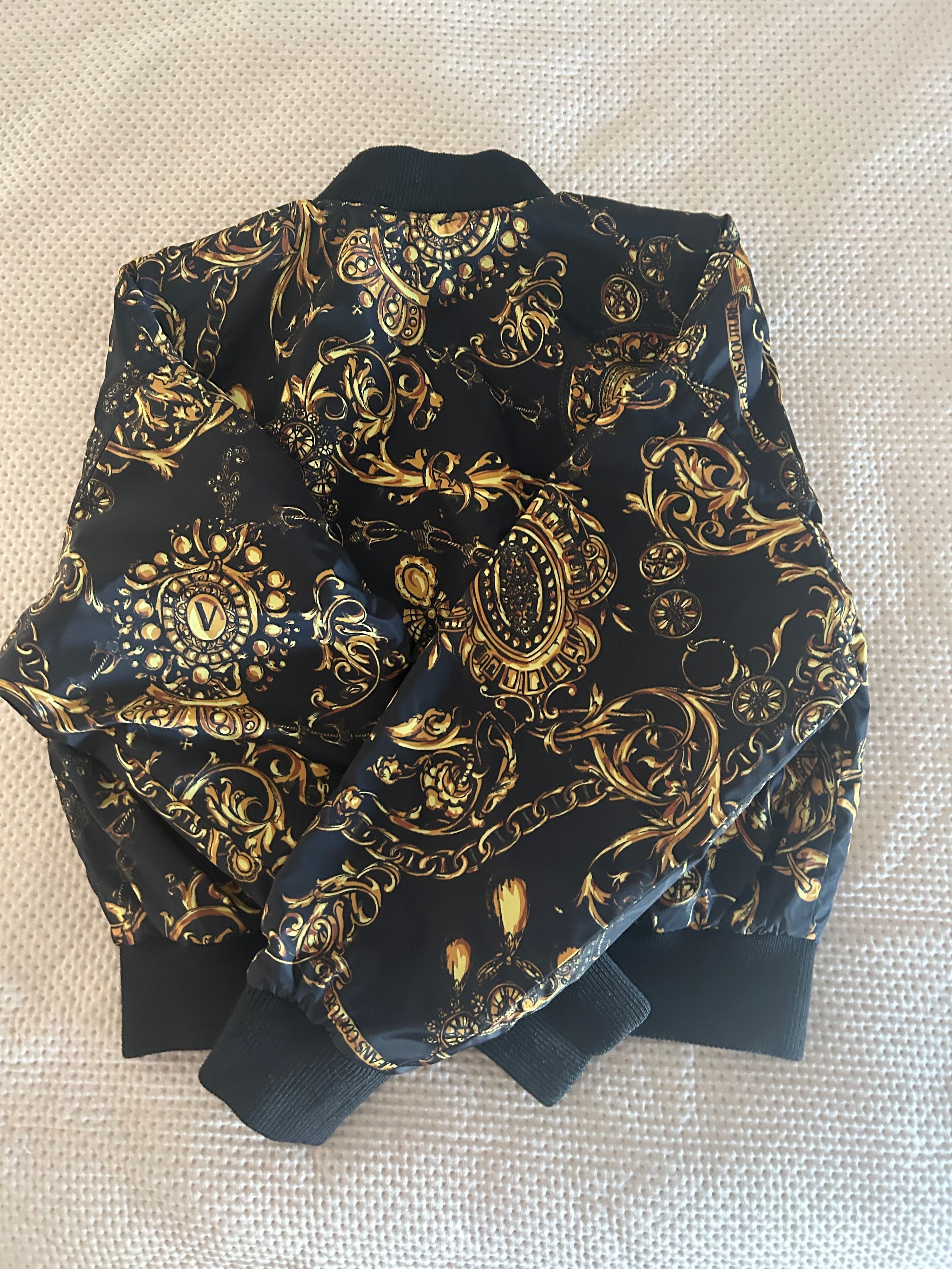 Versace JC dwustronna kurtka bomber Print Bijoux Baroque rozmiar M
