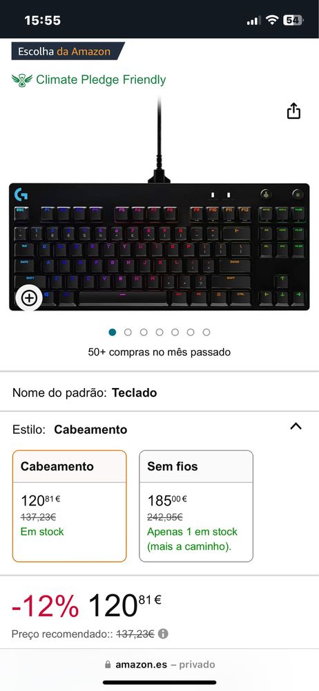 Logitech G Pro TKl Teclado Gaming