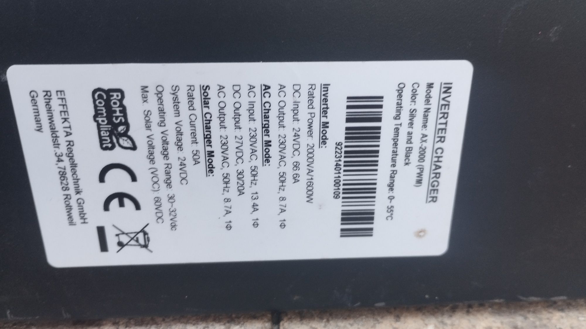 Inversor e carregador 230v AC / 27v DC