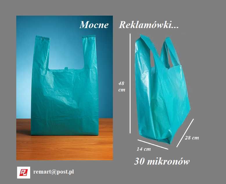 reklamówki grube średni rozmiar 70 sztuk