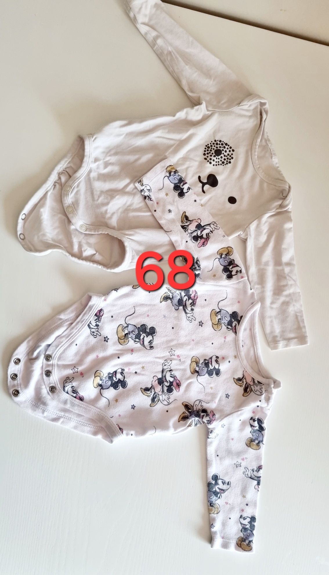 Zestaw 2 sztuk 68 body z długim rękawem motyw misia miś Disney Myszka