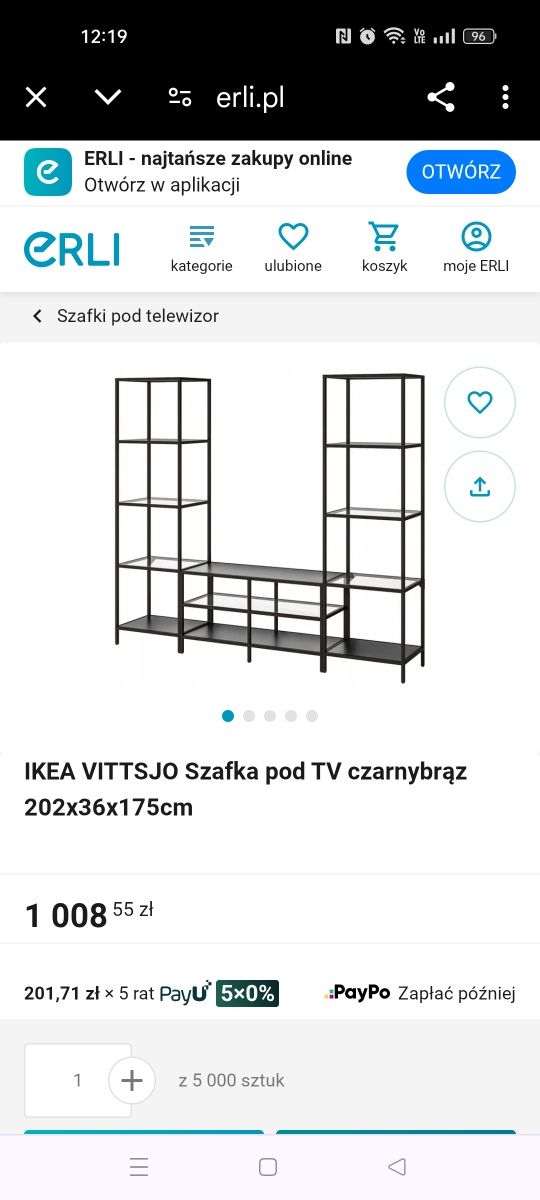 Zestaw regał loft Ikea Vittsjo