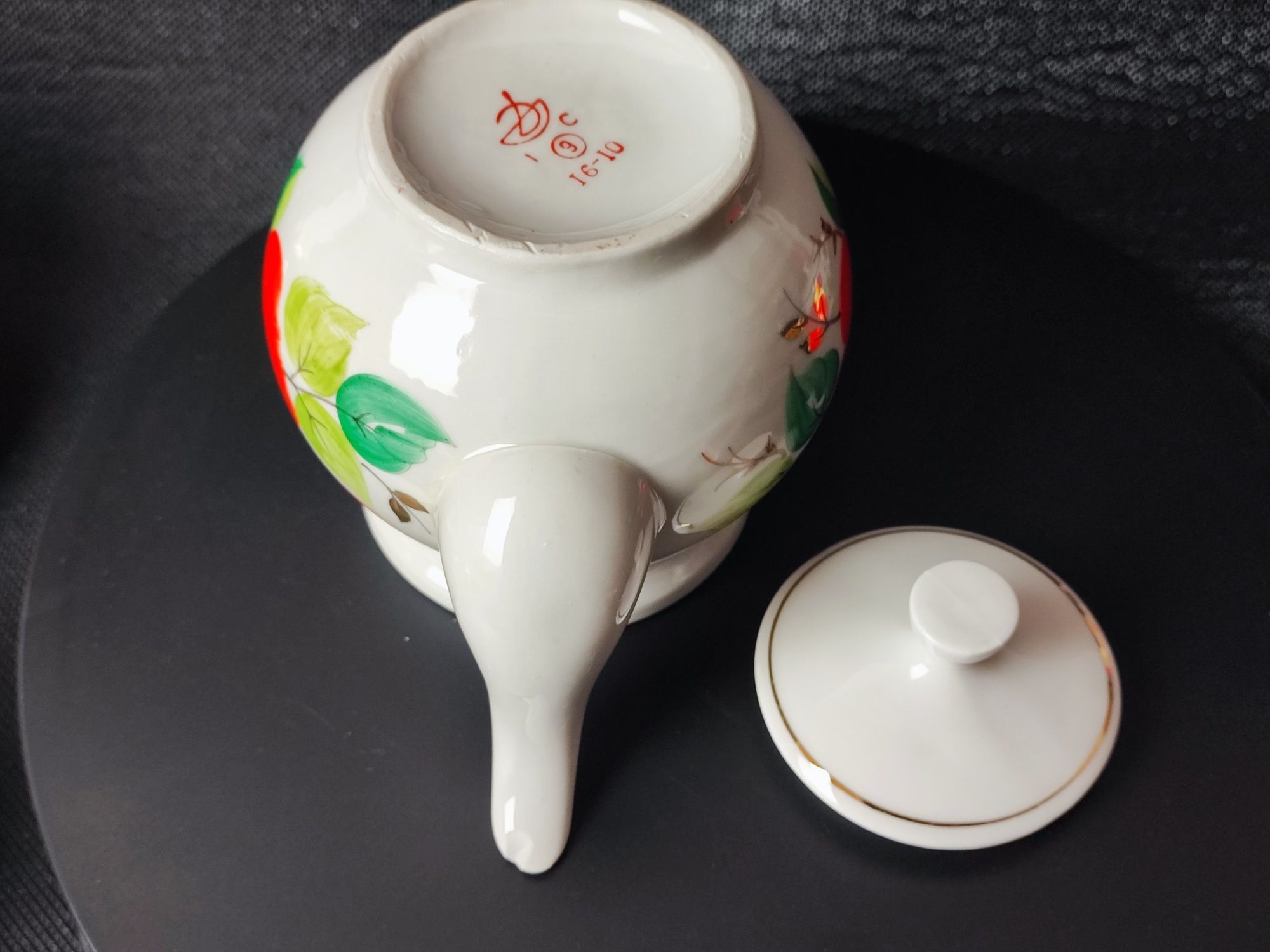 Dzbanek/czajniczek do herbaty Ręczne malowany,nowy  600 ml ZSRR 1970