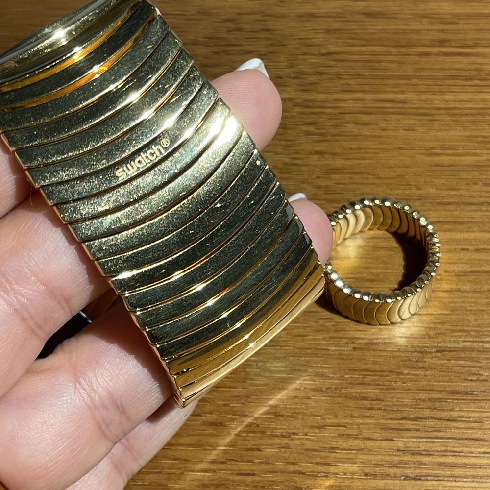 Conjunto Pulseira + Anel Swatch (Dourado)