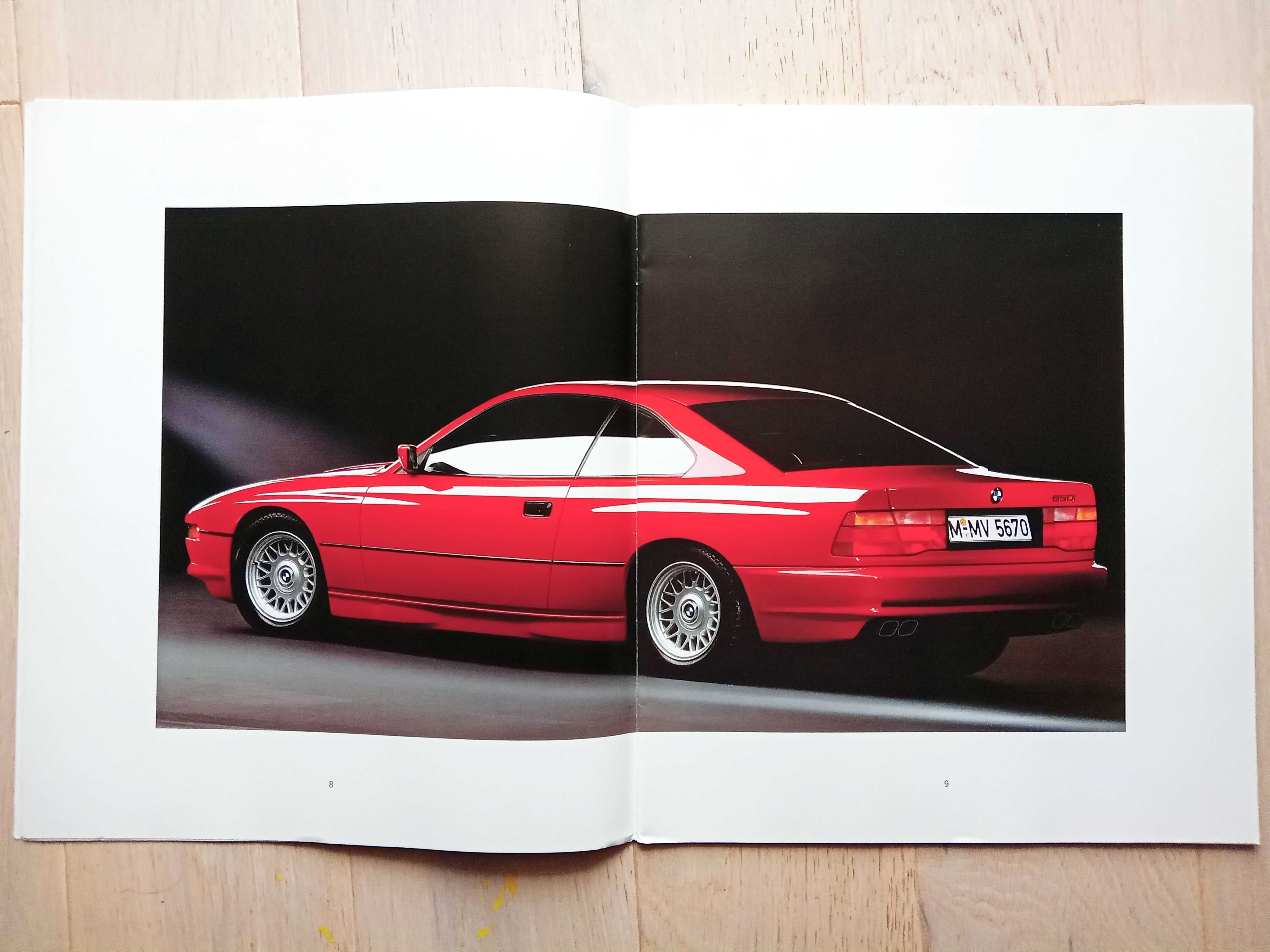 BMW seria 8 E31 850i prospekt 1990 - MEGA FORMAT - 40 str., stan BDB-
