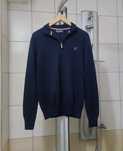 Sweter klasyczny Lion of Porches M niebieski granatowy ciemny wełniany