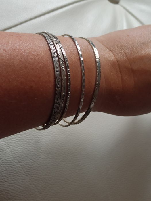 Bransolety srebrne Warmet, zestaw