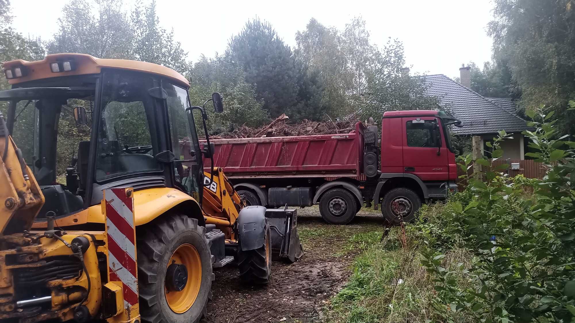 Piasek zasypowy do fundamentów, prace ziemne koparko ładowarką