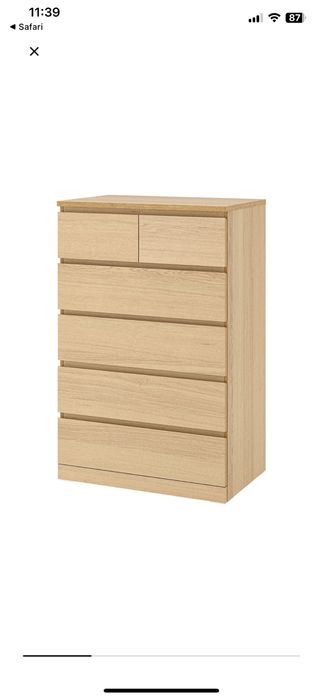 REZERWACJA Komoda Ikea Malm 6 szuflad 80x123