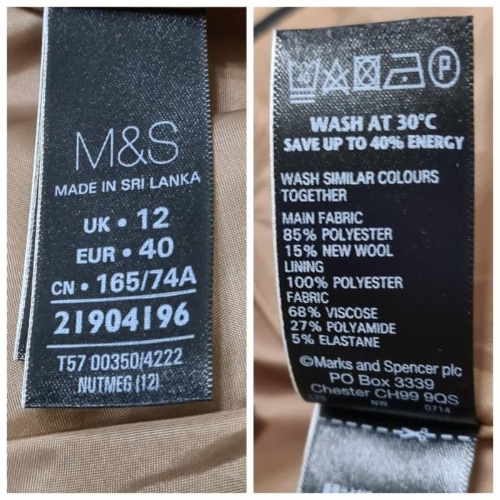 Теплая юбка миди Marks&Spencer, р. M