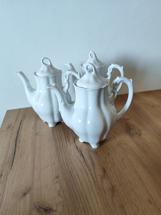 Nowy biały dzbanek imbryk z pokrywk kawa herbata porcelana 1,45 l