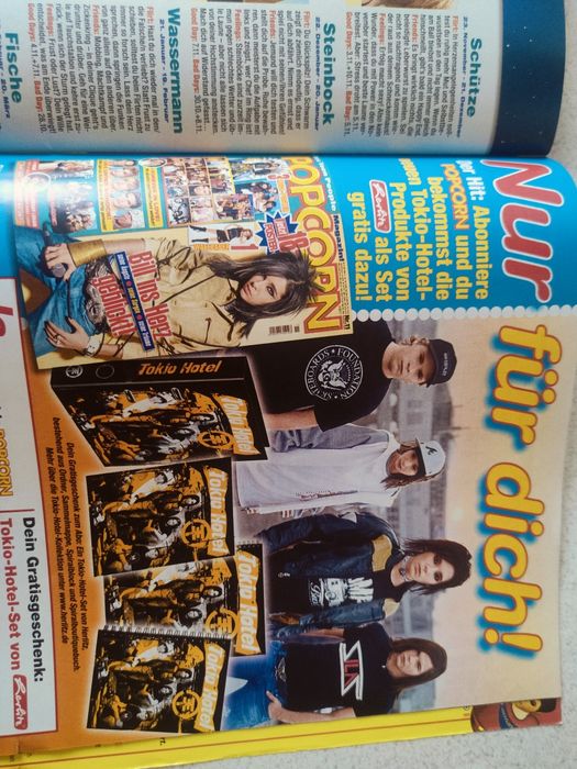 Popcorn gazeta czasopismo Niemcy naklejki Tokio hotel