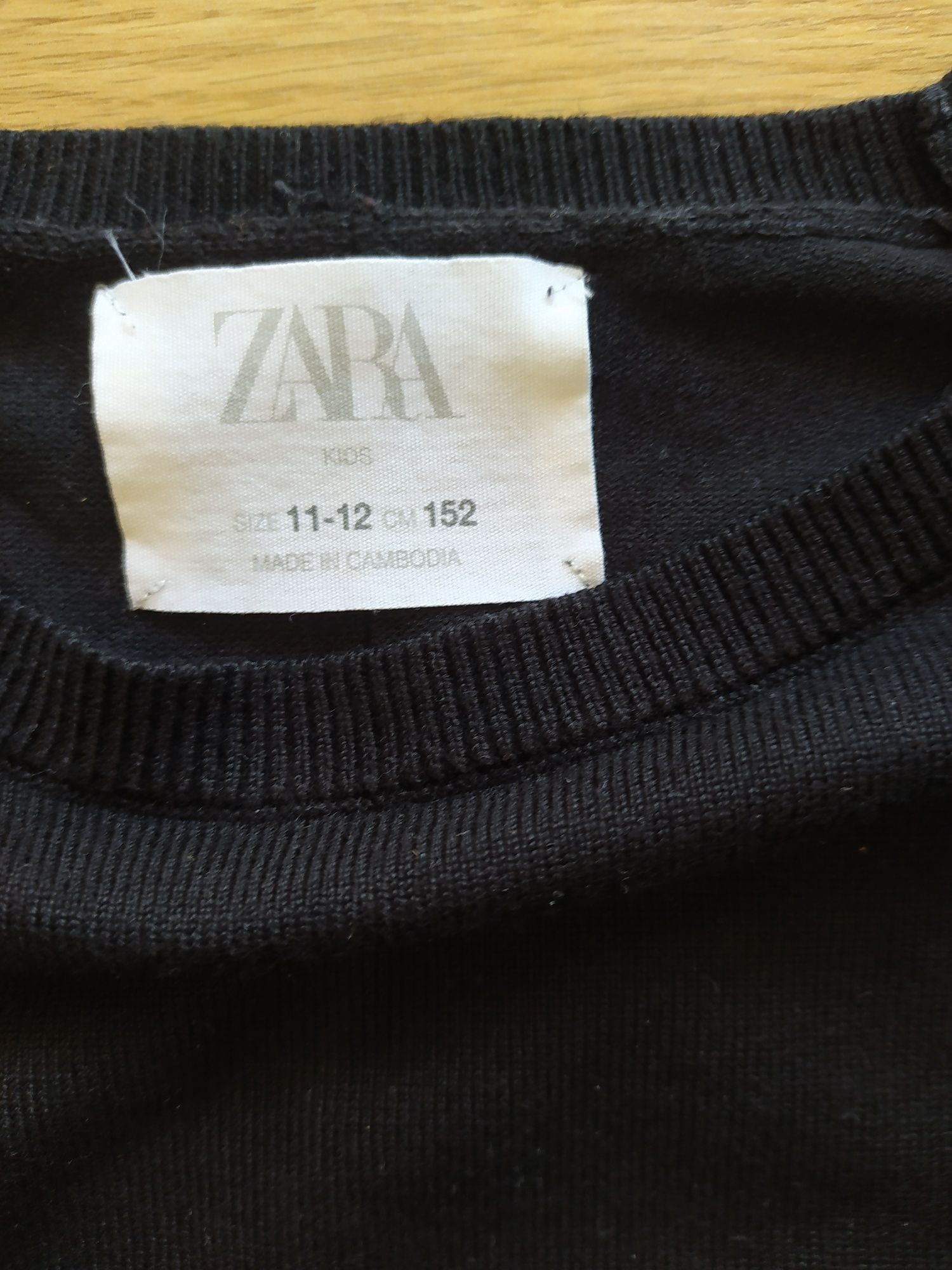 Camisola básica preta Malha Zara 11/12 anos