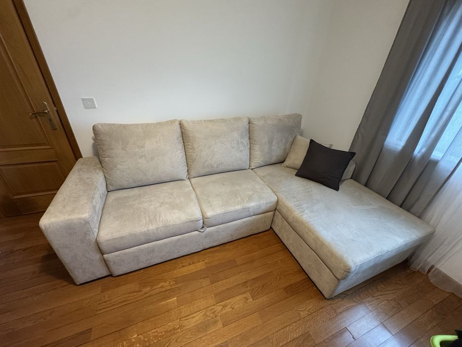 Sofá Cama Chaise Longue Creme