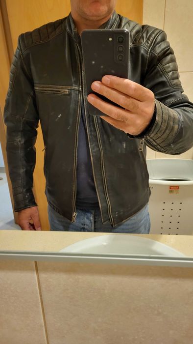 Blusão em couro homem