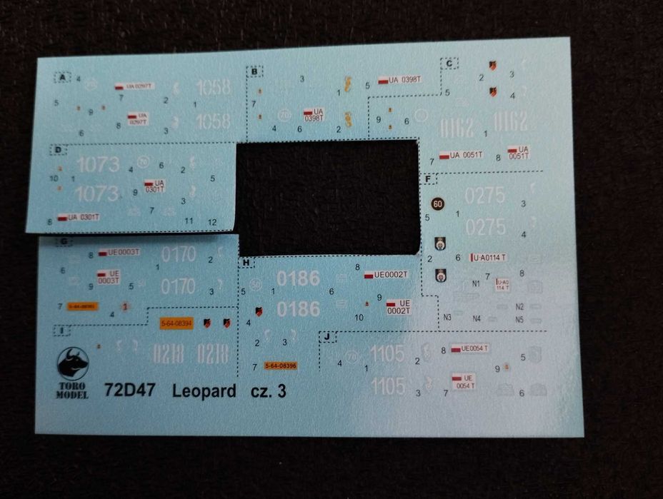 Kalkomania Leopardy w wojsku polskim Toro Model 1:72