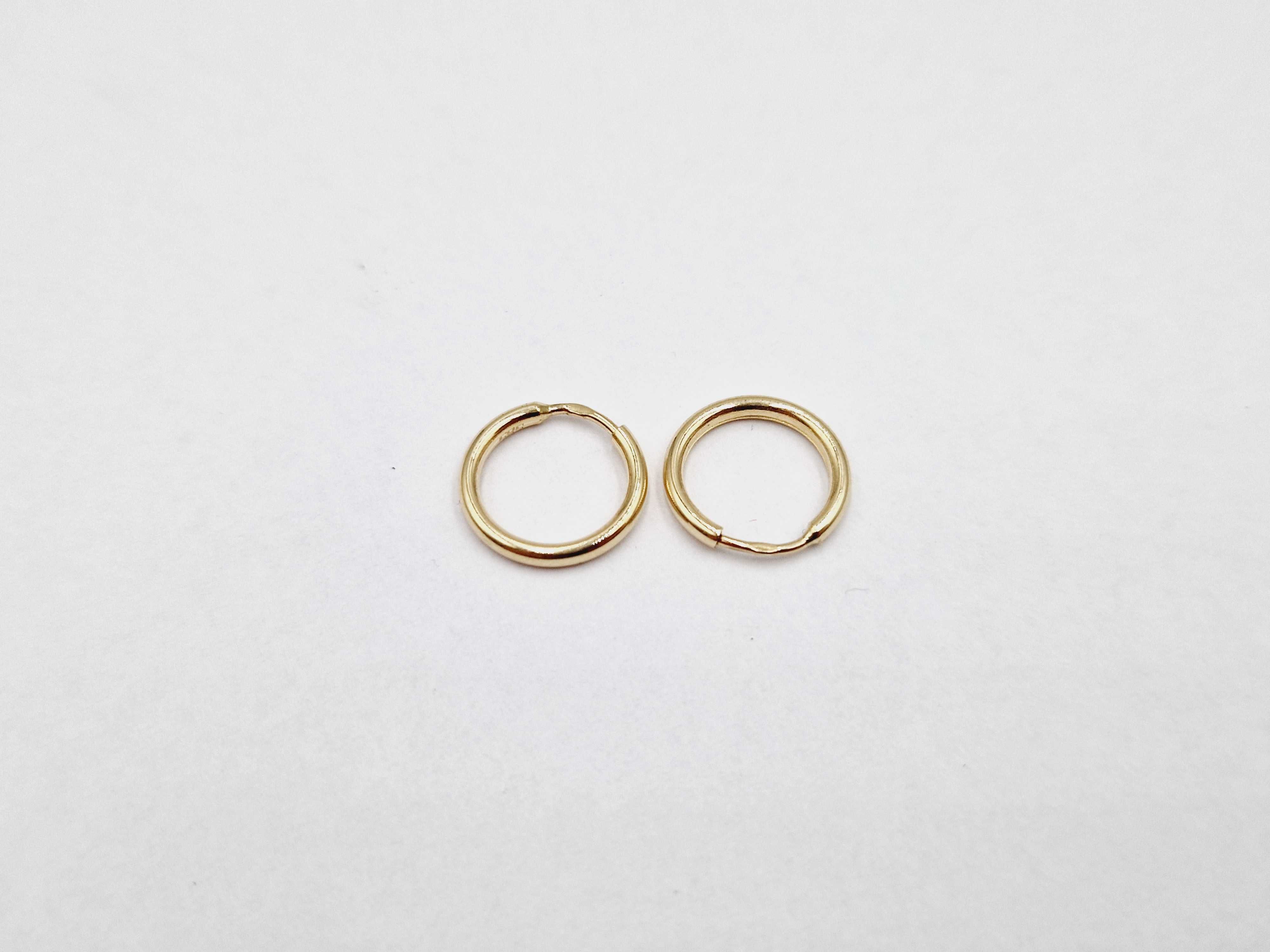 Złote kolczyki koła 0,98 g PR.585 14K ŚR. 1,2cm