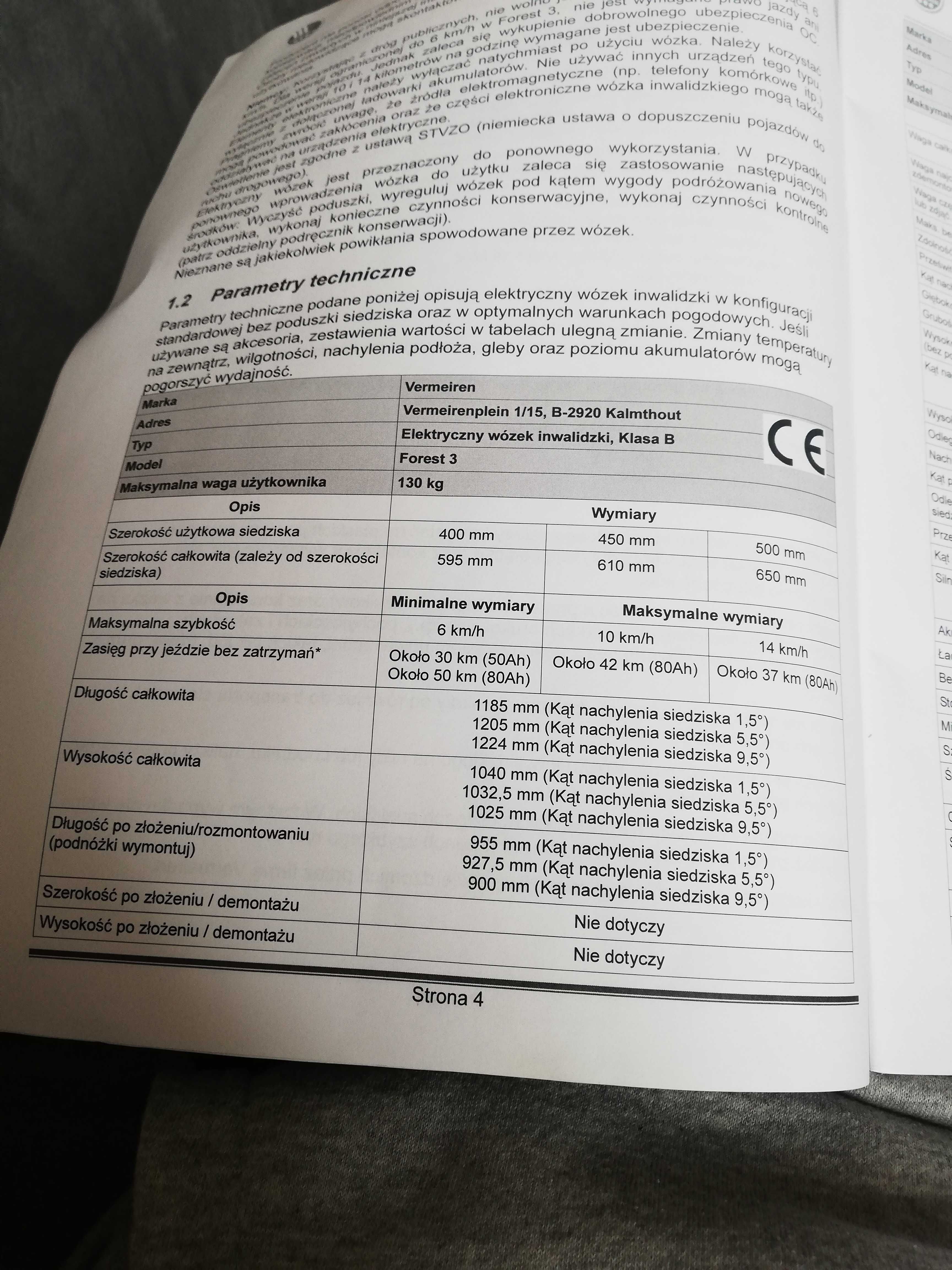 Wozek inwalidzki elektryczny