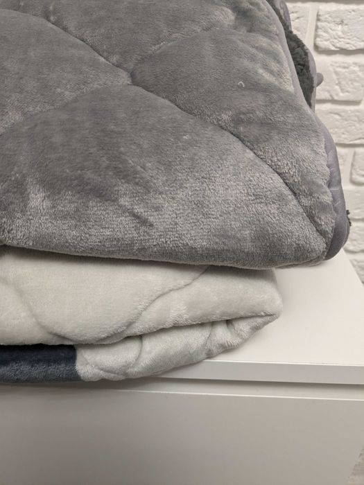 Тепла зимова ковдра на хутрі полуторна, євро