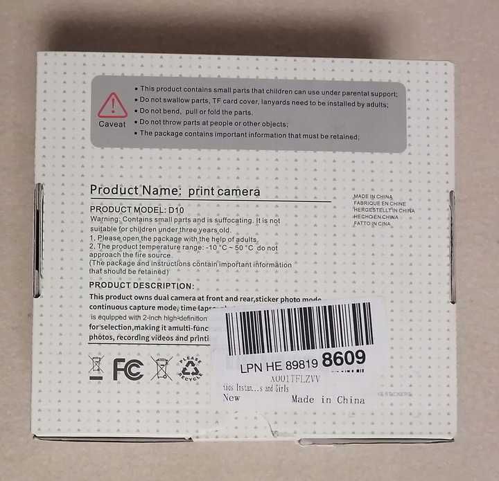 Aparat fotograficzny natychmiastowy D10 żółto-czerwony