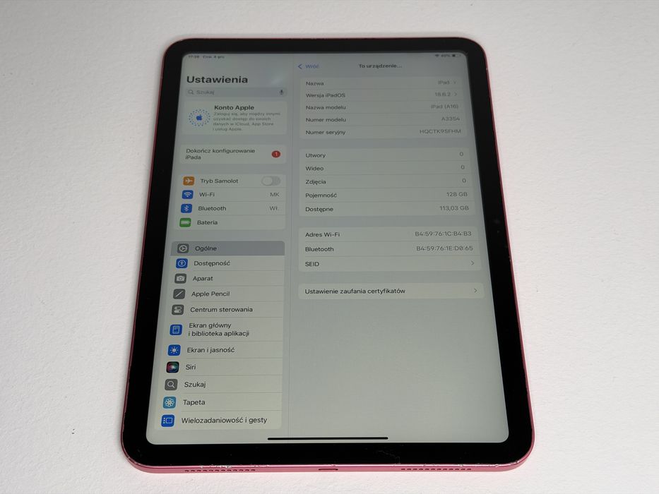 iPad 11. gen. 128GB (A3354) - faktura VAT 23%