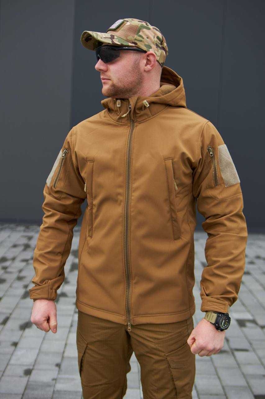 Тактична військова демісезонна куртка Softshell - на флісі