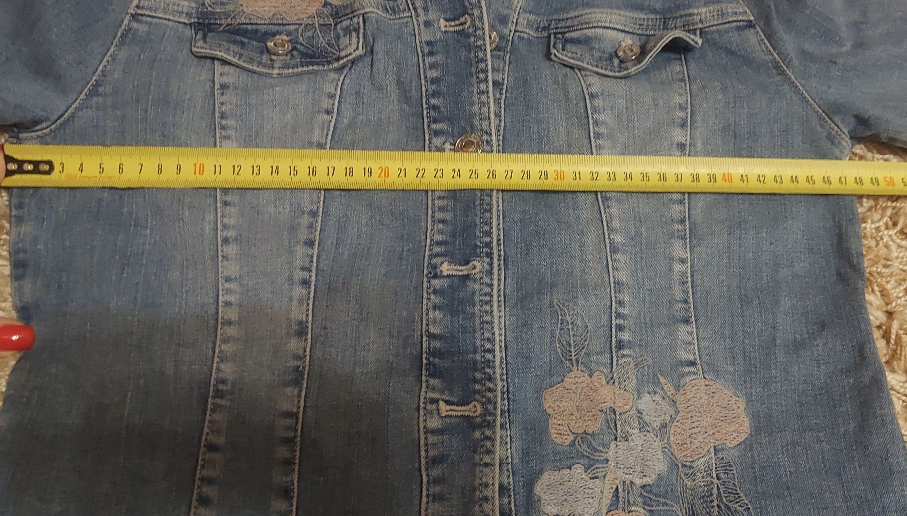 Куртка джинсова, розмір 38-40 (46-48) ЗАМІРИ НА ФОТО